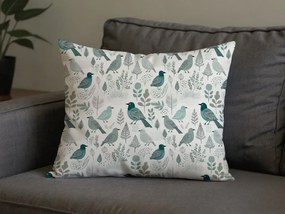 Fata de perna din policoton LEAFBIRD POLY 50x70 cm, alb-verde