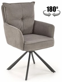 Scaun rotativ K528 velvet gri