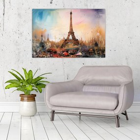 Tablou - Pictură a Turnului Eiffel (90x60 cm)