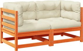 vidaXL Set mobilier grădină cu perne, 2 buc., maro ceruit, lemn de pin
