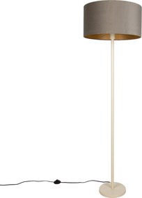 Lampă de podea Japandi Bej cu abajur taupe și interior auriu 50 cm - Simplo