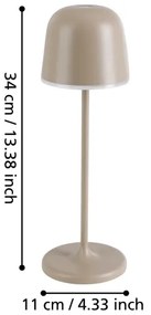 Lampă LED dimabilă de exterior MANNERA 2,2W/5V 1800mAh bej IP54 Eglo 900461