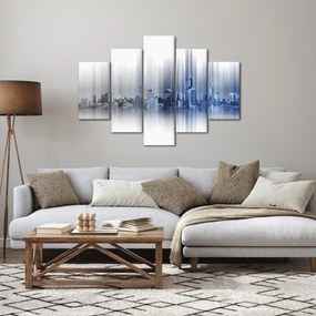 Tablou - Panorama orașului, albastru-gri (150x105 cm)