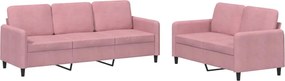 vidaXL Set canapele, 2 piese, roz, catifea