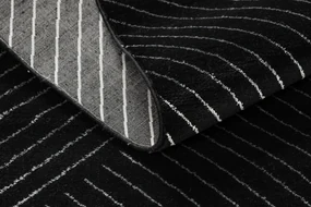 Exclusiv EMERALD covor A0084 glamour, stilat, linii, geometric negru / argint