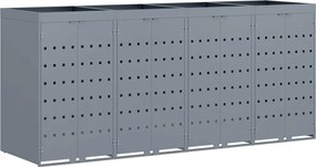 vidaXL Depozitare pentru 4 pubele Wheelie Gri deschis