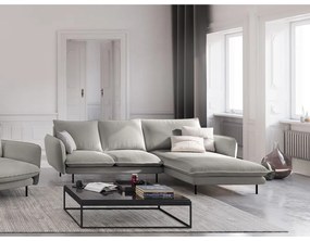 Colțar cu șezlong pe partea dreaptă Cosmopolitan Design Vienna, gri deschis