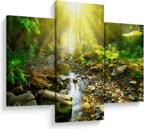 Tablou cu râul în pădurea verde (90x60 cm)