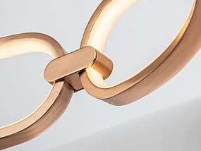 Lustra LED aplicata design ultra-modern, dimabila cu telecomanda, 80cm Colette auriu roze