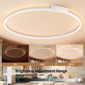 Brilagi - Lampă LED dimabilă PORTOFINO LED/85W/230V Ø 120 cm albă + telecomandă