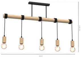 Lustră aplicată VIGA 5xE27/60W/230V lemn