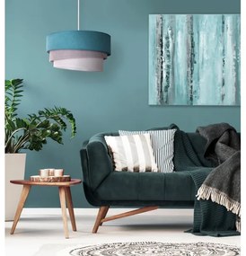 Lustră pe cablu Duolla TRIO 1xE27/15W/230V d. 45 cm turcoaz/gri/alb