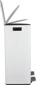 Coș de gunoi alb mat pentru reciclare/cu pedală 2x30 l din oțel Aliya – Spirella