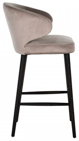 Scaun de bar tapitat Indigo gri deschis