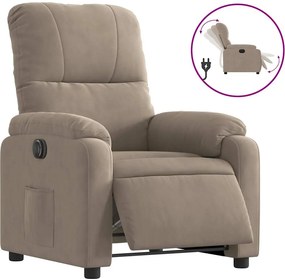 vidaXL Fotoliu rabatabil electric, gri taupe, microfibră