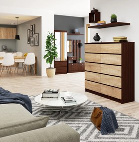 Comodă Kapil III (wenge + Stejar sonoma). 1069388