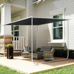Outsunny Pergola Mobilă 3x3m cu Roți Copertină UV Saci de Nisip Gri | Aosom Romania