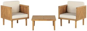Set mobilier de grădină Blas (lemn deschis + crem alb). 1077929