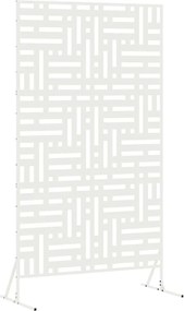 vidaXL Ecran de intimitate Alb 100 x 50 x 180 cm Oțel