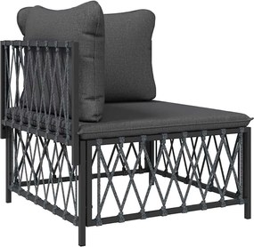 vidaXL Canapea colț pentru grădină cu perne, antracit, material țesut