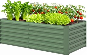 Outsunny Pat de grădină ridicat din oțel galvanizat, cu fund deschis, 180 x 90 x 57,5 cm, verde deschis | Aosom Romania