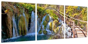 Tablou - Intrare in cascade (cu ceas) (90x30 cm)