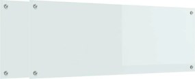 vidaXL Panou de bucătărie 2 pcs Alb 110 x 40 cm sticlă securizată