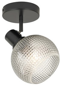 Spotlight de design negru cu sticlă fumurie - Chico