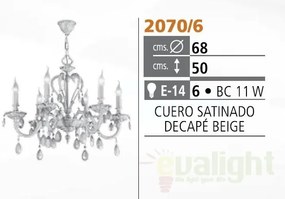 Lustra LUX fabricat manual 6 brate diametru 68cm Selena 2070/6 Bejorama