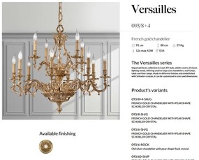 Candelabru 12 brate LUX realizat manual Versailles