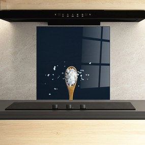 Panou Sticla Bucatarie, 100x100cm, Protectie aragaz, Antistropi, Termorezistent, Alimente, Condimente, Salt On Black
