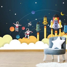 Fototapet - Astronauți în spațiu, ilustrație (147x102 cm)