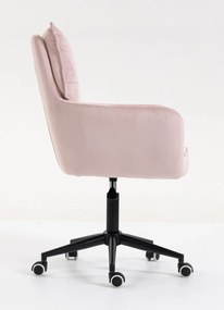 HR250K Scaun Catifea Roz Pudra Bază Neagră