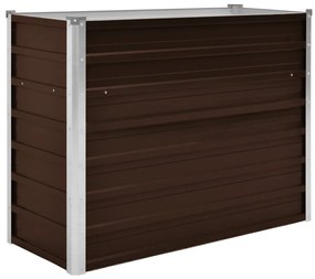 Strat inaltat de gradina, maro, 100x40x77 cm, otel galvanizat