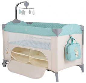 Patut pliant transformabil in tarc copii NOVOKIDS™ Indiana NEST, 62X125 cm, 2 Niveluri, Jucarie Carusel muzical, Fermoar acces lateral, Geanta bebe,