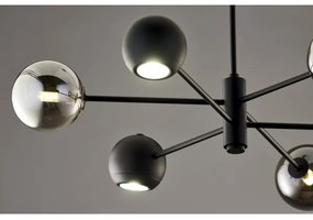 Lustră pe tijă Jupiter 1974 MOKA 3xGU10/10W/230V + 3xG9/10W/230V negru/crom