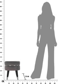 Taburet gri cu tapițerie din catifea Paris – Mauro Ferretti