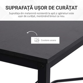 HOMCOM masa birou, forma de L, 150x150x76cm, neagra | Aosom Romania