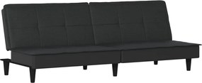 vidaXL Canapea extensibilă, negru, material textil