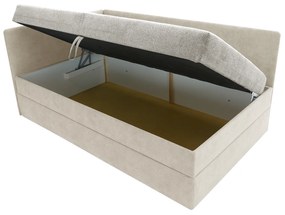 Pat matrimonial 110 cm Optoman (hnedogri) (cu somieră și saltea) (cu sp. depozitare). 1098578
