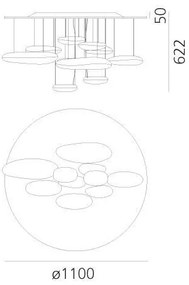 Lustră LED dimabilă aplicată Artemide 1366110A MERCURY LED/58W/230V 3000K