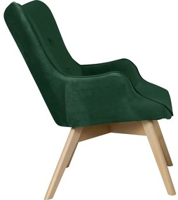 Fotoliu verde închis cu tapițerie din catifea Niko – Ropez