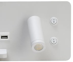 Immax 08286L-LED Aplica LED cu poli, USB și încărcare wireless, 3W/230V + LED 3W