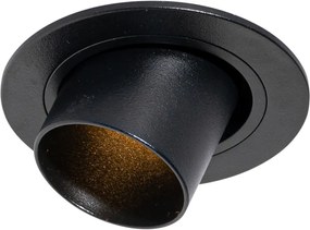 Spot modern integrat negru GU10 35mm rotund inclinabil - Installa