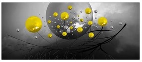 Tabloul - bile abstracte galbene (120x50 cm)