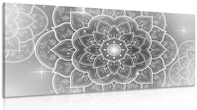 Tablou Mandalea orientală în design alb-negru