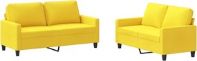 vidaXL Set de canapele cu perne, 2 piese, galben deschis, textil