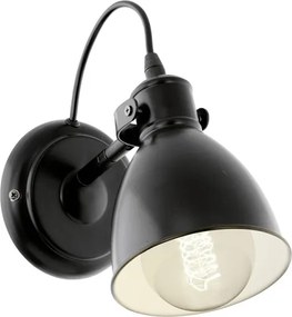 Eglo 55261 - Lampă de perete PRIDDY 1xE27/40W/230V neagră