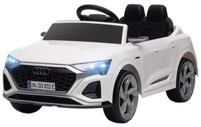 AIYAPLAY Mașină Electrică pentru Copii, 12V Audi Q8, 3-5 km/h, Telecomandă, Faruri, Muzică, Alb | Aosom Romania