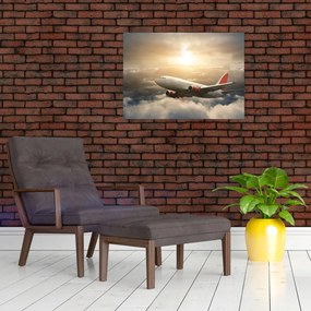 Tablou - Avion în nori (70x50 cm)